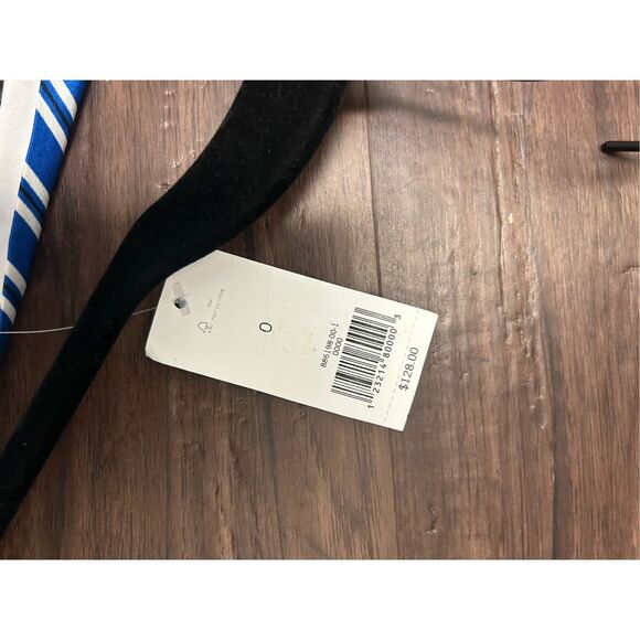 Banana Republic NWT One Shoulder Blue Stripe Midi Dress, Sz 0, MSRP $128 - Picture 6 of 11